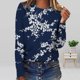 thumbnail image 1 of Pntutb - Camiseta holgada con estampado de moda para mujer, blusa de manga larga, cuello redondo, tops casuales Pntutb Pntutb-6818, 1 of 5