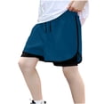 thumbnail image 5 of Fancifize 2 in 1 Sweat Shorts for Teen Boys Kids Elastic Waist Quickly Dry Workout Athletic Short Pants Size 7-17, 5 of 7