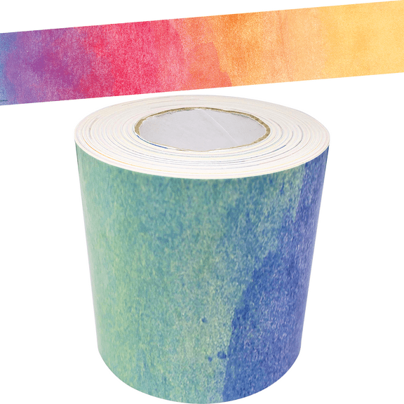 Watercolor Straight Rolled Border Trim