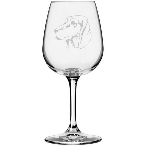 Redbone Coonhound Dog Themed Etched 12.75oz Libbey Wine Glass