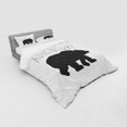 thumbnail image 3 of Ambesonne Adventure Bedding Set 3 Pcs, Wild Bear Nature Love, Twin XL, Charcoal Grey White, 3 of 3