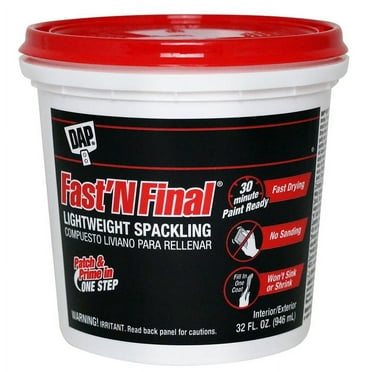 6-Pack of 1 Qt Dap 12142 Fast ‘N Final Lightweight Spackling