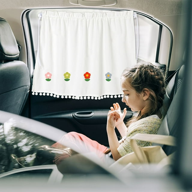 LSLJS Handmade Car Curtain Shading Curtain Cartoon Cloth Art Car Sunscreen Heat Insulation Shading Curtain Cute Car Interior Accessories, Car Accessories