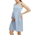 thumbnail image 2 of Ecavus Womens Maternity Tank Dress Sleeveless Knee Length Blue White Stripe M, 2 of 4