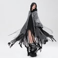 thumbnail image 4 of SUNSIOM Halloween Witch Cloak with Hood Exaggerated Ripped Grim Reaper Cape Cosplay Props, 4 of 7