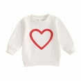 thumbnail image 2 of Bnwani Toddler Sweatshirt Cotton Crew Neck Long Sleeve Sweatshirt Hearts Printed Pullover, 2 of 4