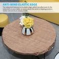 thumbnail image 4 of AMERTEER Indoor Outdoor Patio Round Fitted Vinyl Tablecloth Flannel Elastic Edge Waterproof Plastic Cover, 4 of 9