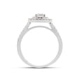 thumbnail image 4 of 0.90 Carat (Cttw) Centre 5MM Round Cut Lab Created Moissanite Diamond Halo Engagement Eternity Ring for Women In 10K Solid White Gold (G-H Color, VVS1 Clarity)-4, 4 of 7