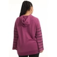 thumbnail image 2 of June & Vie Women's Plus Size Bell-Sleeve French Terry Sweatshirt, 2 of 6
