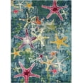 thumbnail image 1 of Unique Loom Positano Collection Coastal Modern Bright Colors Starfish Area Rug, 9' 0 x 12' 0, Navy Blue/Teal, 1 of 2