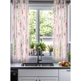 thumbnail image 2 of Pink Spring Floral Sheer Curtains 54 Inch Length 2 Panels Set for Living Room/Bedroom, Flowers Botanical Elegant Pastoral Kitchen Curtains Grommet Semi-Sheer Curtains Window Treatments 42"x54"x2, 2 of 7