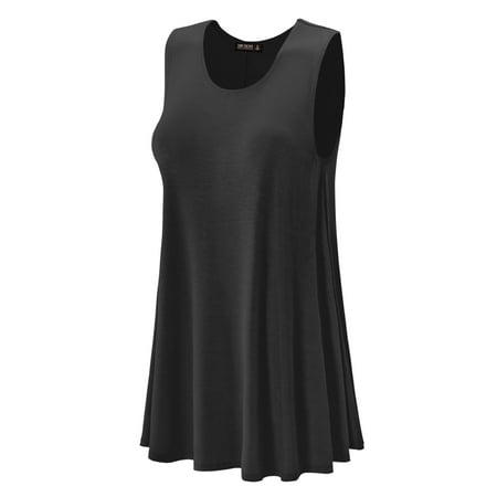 Made by Johnny - MBJ WDR929 Womens Round Neck Sleeveless Trapeze Dress ...