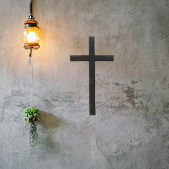 Raindrops Wall Hanging Decor Holy Wooden Cross Hanging Ornament 24.00X14.00X1.40CM Black
