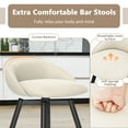 thumbnail image 6 of Gymax 25'' Upholstered Bar Stools Set of 2 w/ Footrest Backrest & Metal Frame Beige, 6 of 7