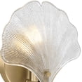 thumbnail image 3 of 360 Lighting Deniz 7 3/4"H Satin Brass and Vintage Glass Ginkgo Leaf Wall Sconce, 3 of 9