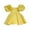 Yellow, variant on Penkiiy Toddler Girls Solid Color Retro 3D Flowers Short Sleeve Birthday Party Gown Kids Dresses Tutu Dresses for Toddler Girls 1-2 Years Purple On Sale