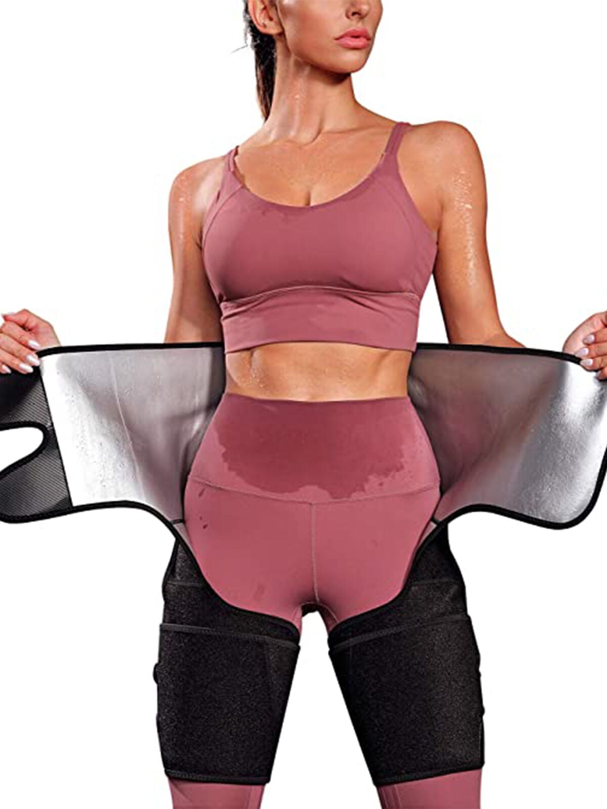 Thigh Trimmer High Waist Exercise Wrap Belt Sauna Sweat Slimming Body Shaper US 