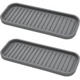 thumbnail image 1 of Paquete de 2 soportes de silicona para esponjas, bandeja para jabón y fregadero, ideal para limpiar la cocina (gris oscuro), 1 of 5