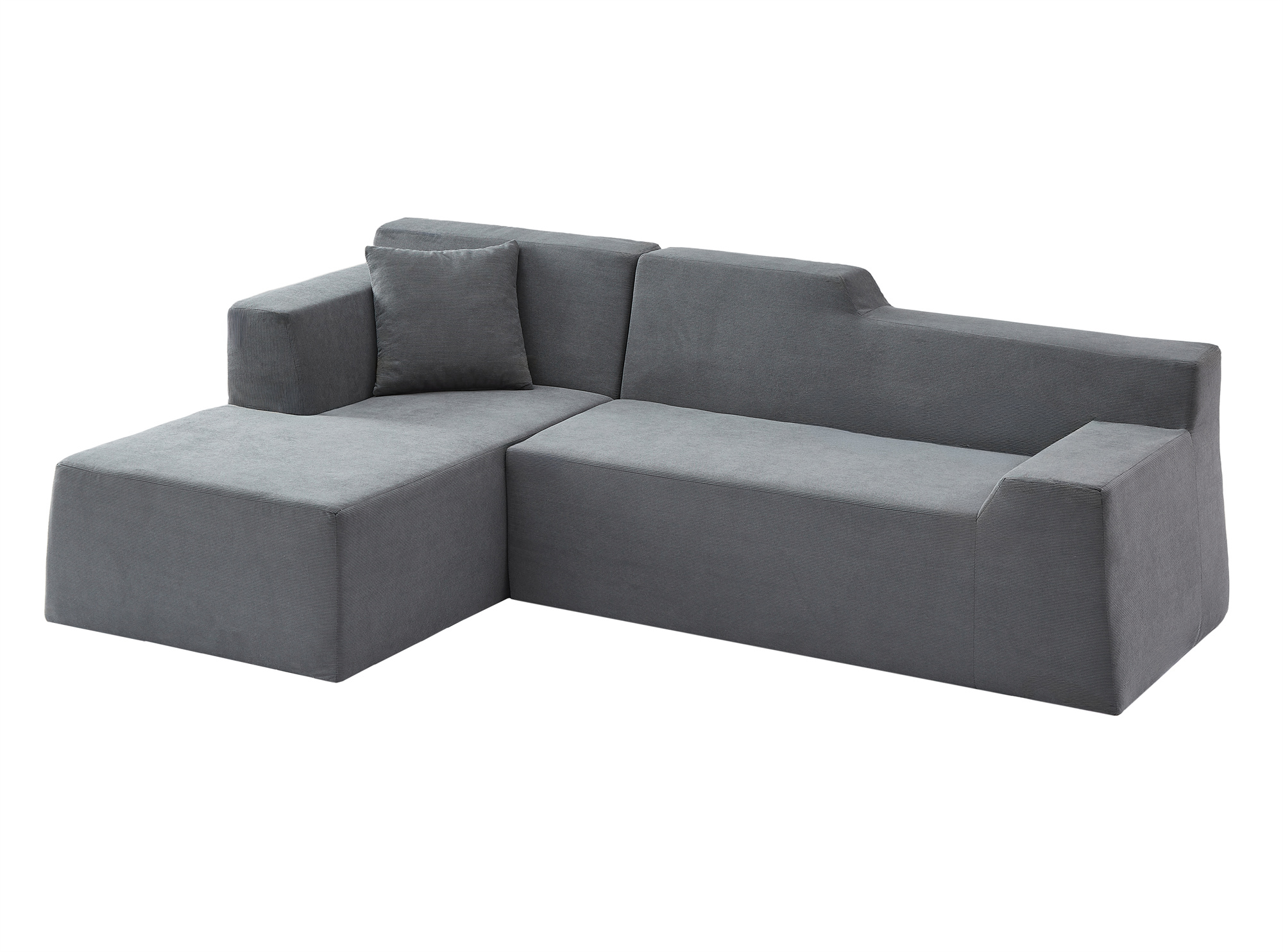 Aukfa 97" Cloud Sectional Sofa Trapezoid Boneless Couch Modular Sofa Bed for Living Room, Left Chaise, Gray