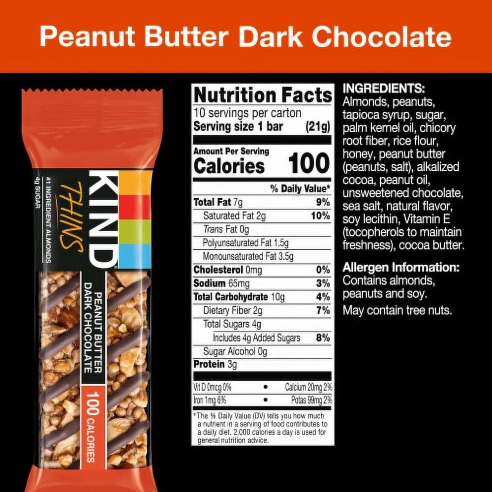 2X - KIND Thins Peanut Butter Dark Chocolate Nut Bars