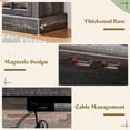 thumbnail image 6 of Merluxy 97" Farmhouse Fireplace TV Stand, Entertainment Center with Adjustable Shelf, Black, 6 of 9