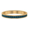 1/2 CT Princess Cut London Blue Topaz Milgrain Eternity Band Ring,14K Yellow Gold, Size:US 7.50