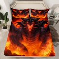thumbnail image 4 of Flying Dragon King Sheet Set for Dragon Lovers Bed Sheets Set Fierce Wild Dinosaur Sheets Teen Room Decor, Dragon Themed Gifts Bed Set for Men Women, 1 Fitted Sheet 1 Top Sheet 2 Pillowcases, 4 of 5