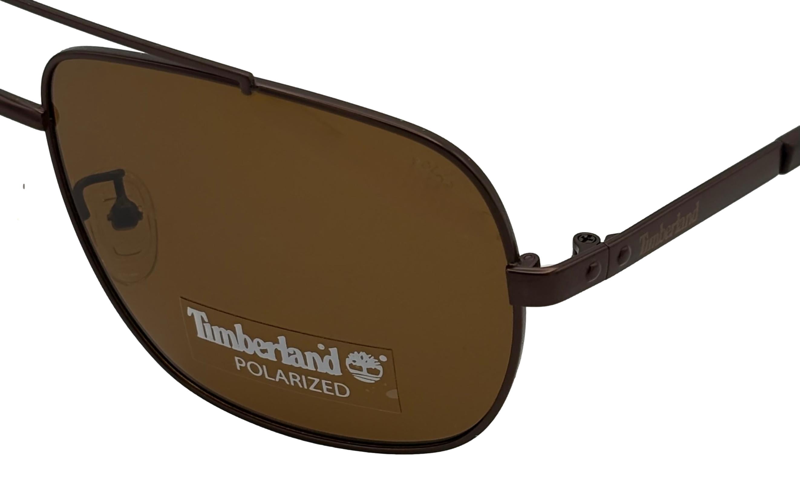 Timberland Brown Polarized Lens Men's Metal Aviator Sunglasses, Copper