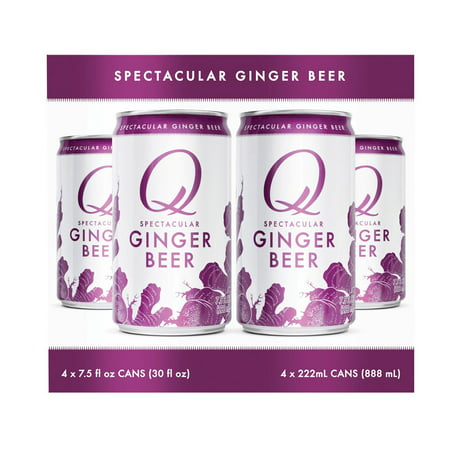 Q Drinks Soda - Ginger Beer - Can - pack of 6 - 4/7.5fl