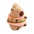 thumbnail image 2 of Figura de capibara transformable de peluche para decoración de habitación, sofá, almohada, capibara suave de peluche hamburguesa, 2 of 7