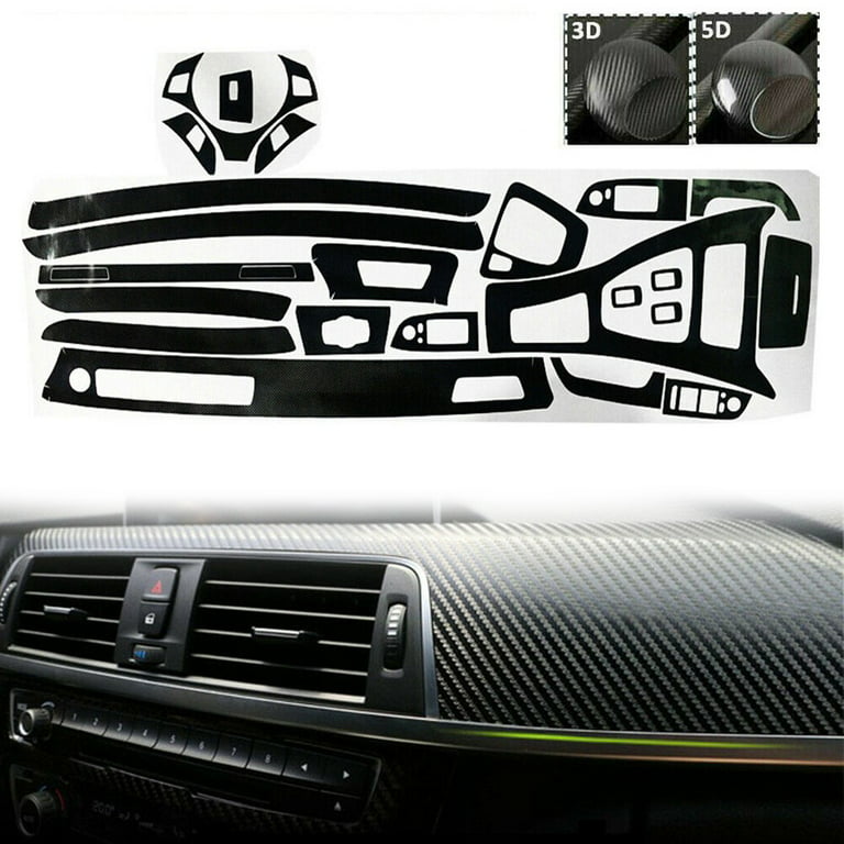 Car Interior Decal Trim 5D Carbon Fiber Trim Vinyl Sticker For BMW E90  2005-2012 