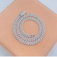 thumbnail image 4 of Forever Jewels 8 MM Round Cut Moissanite Men Cuban Link Chain Bracelet 14K White Gold Plated, 4 of 4