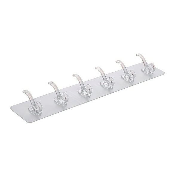 Mauxuk Non-Marking Adhesive Hooks 6-Pack Strong PVC Easy Install Reusable Home Decor Bathroom Kitchen Organizer