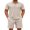 Beige, variant on Men' 2 Piece Tracksuit Outfits Polo Shirt and Shorts Set Quarter Zip Shirt and Elastic Waist Shorts Summer Causal