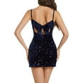 thumbnail image 7 of Hvot&aat Women's New Sequin Sparkly Cami Dress V-neck Sleeveless Backless Spaghetti Strap Skirt Cocktail Bodycon Mini Dress, 7 of 7