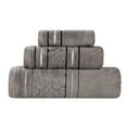 thumbnail image 2 of Superior Sadie Zero Twist Cotton Floral 3 Piece Towel Set, Charcoal, 2 of 11