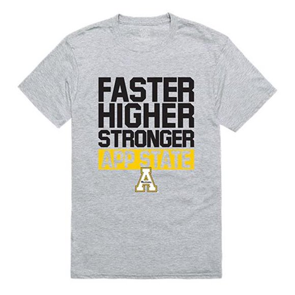 W Republic Apparel 530-104-HGY-01 Appalachian State University Workout Tee Shirt - Heather Gray, Small