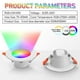 thumbnail image 4 of 6pack Led Recessed Ceiling Light 10w Dimmable Downlight 800lm Rgb+cct+ac85 265v Bluetooth Spotlight For Living Room, 4 of 5