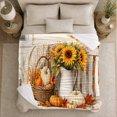 thumbnail image 5 of Autumn Harvest Pumpkin Sunflower Farmhouse Scene, Cozy Festive Scene, Warm Flannel Blanket for Ranch House and Living Room, Animal Lovers Thanksgiving Gift, Festive Home Decor, 5 of 9
