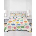 thumbnail image 2 of Quilt King Size Bedding Set, Watercolor Dots Reversible Summer Quilt 3 Pieces, Colorful Polka Dot Abstract Sprinkles Lightweight Bedspreads Coverlets with 2 Pillow Shams for All Seasons, 2 of 5