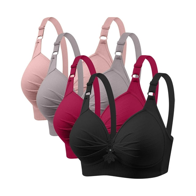 LOVZFMLL Bras for Women Woman's Printing Gathered Together Large Size Daily Bra Underwear No Rims Multicolor XL