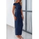 thumbnail image 4 of Vestido PRETTYGARDEN 2025 Maxi sin mangas de un solo hombro azul marino M, 4 of 8