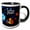 Black/White, variant on 3drose, the Little Prince -fox Boy Flowers Planets Universe Night Illustration, 15oz Two-tone Blue Mug