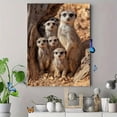 thumbnail image 4 of Meerkat Family Portrait Canvas Print, Suitable for Living Room, Bedroom, Office, Kitchen, Hallway Wall Decor, 4 of 8