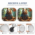 thumbnail image 6 of Bingfone Maple Meditating Bear Windshield Sun Shade 2-Piece Foldable Car Front Window Sunshade for Most Sedans SUV Truck - Large, 6 of 7