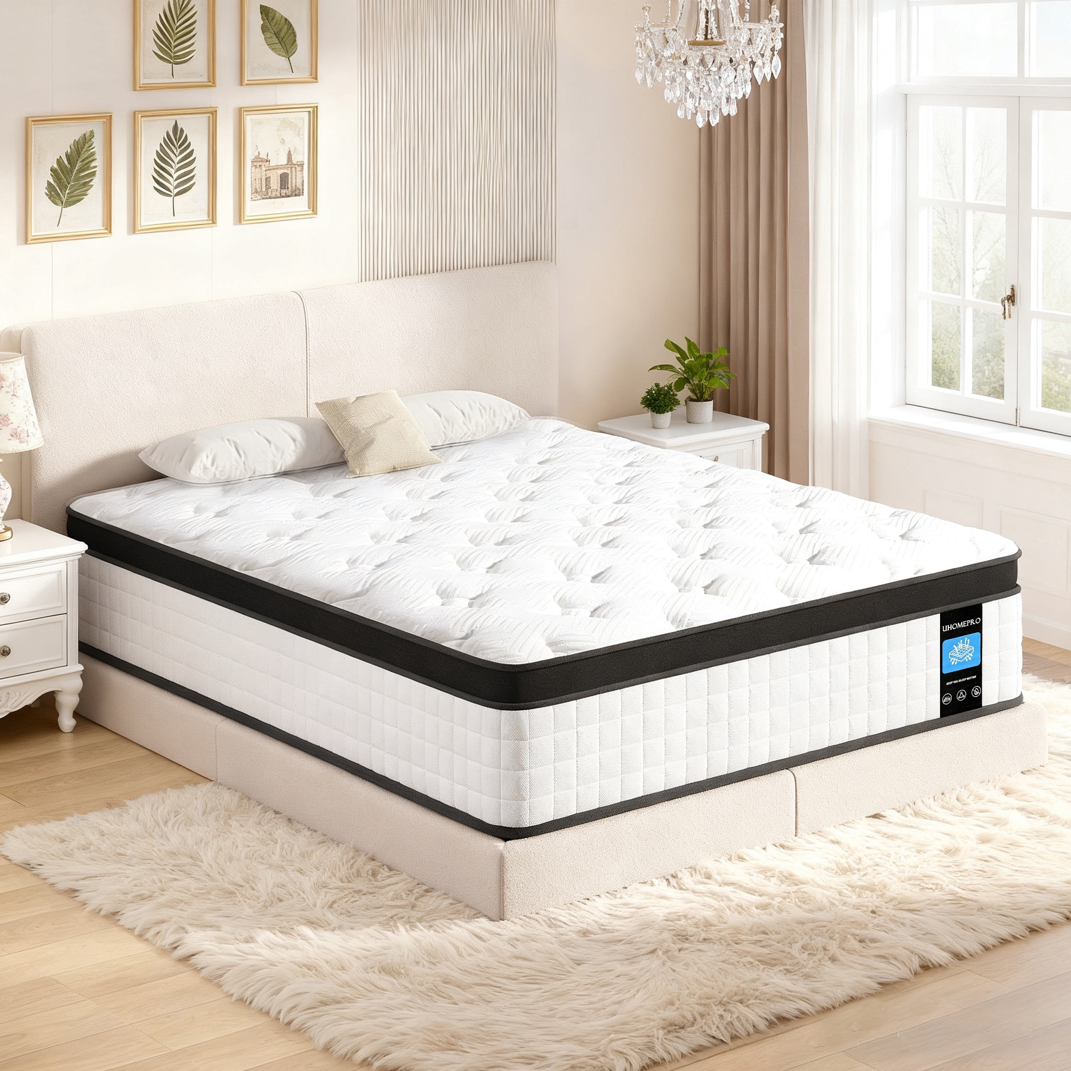 12 Inch Full Mattress, LEGAHOME Hybrid Mattress in a Box, Cooling Gel Memory Foam Mattress, Full Size Individual Pocket Spring Knitted Cover Mattress, Medium Firm, White