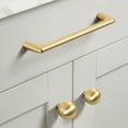 thumbnail image 4 of Goo-Ki 6 PCS Brushed Brass Zinc Alloy 3.78'' Hole Center Cabinet Pulls for Kitchen Bedroom, Modern Cabinet Handle for Dresser,Wardrobe,Cupboard, 4 of 5