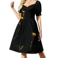 thumbnail image 3 of Vestido de manga corta con flores amarillas silvestres, vestido de hada, vestidos de noche para mujer, 3 of 7