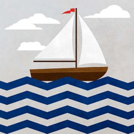 Chevron Sailing I Canvas Art - SD Graphics Studio ()