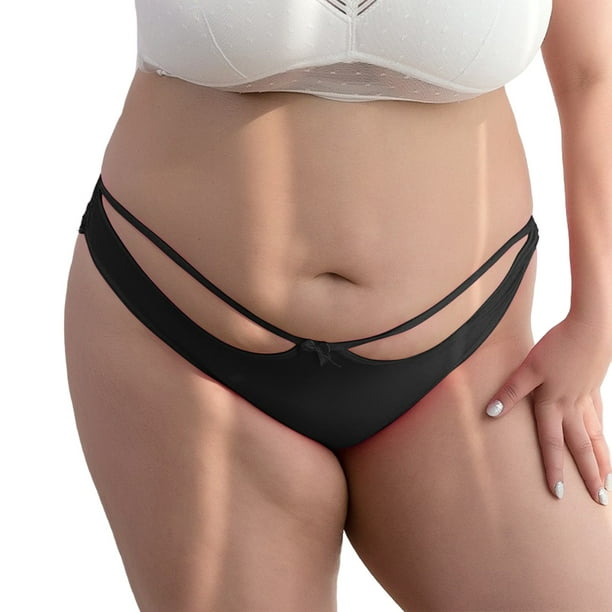 Aayomet Women's Plus Size Panties Panties Stretch Soft Ladies Hipster  Briefs Underwear Lady Underwear (Black, XXXL)